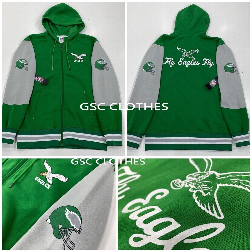 NWT Philadelphia Eagles Zip Hoodie‎ Sweatshirt / Jacket S NFL Fly Kelly Green